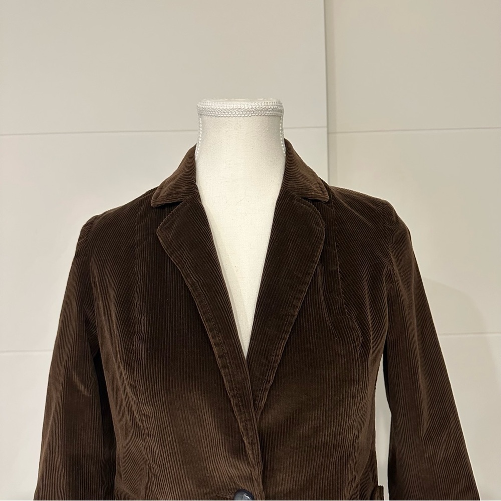 Alia | women's xsmall dark chocolate brown jacket blazer with buttons and pocket - Picture 2 of 7
